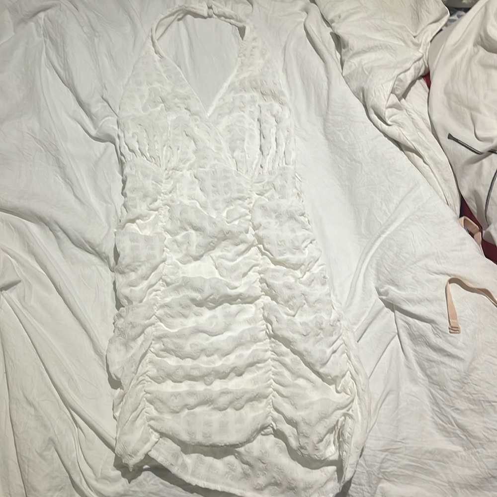 ASOS white mini halter dress size 4